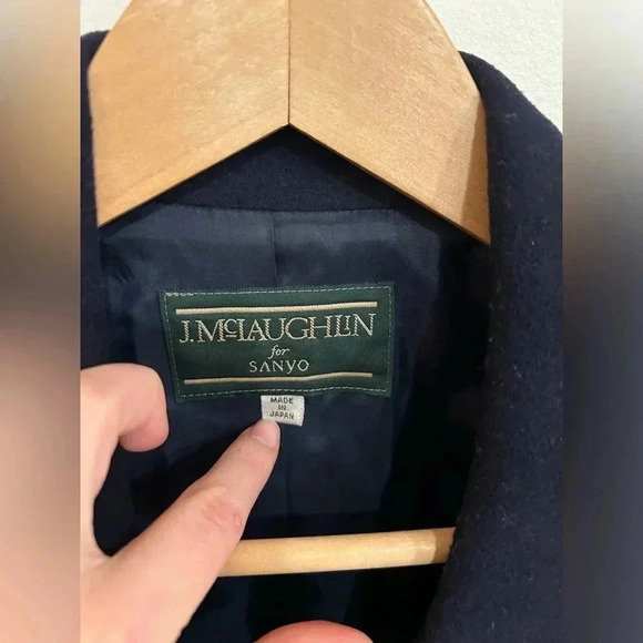 J. MCLAUGHLIN Vintage Wool Double Breasted Pea Coat Navy J Crew Ralph Lauren 8 - Picture 4 of 9